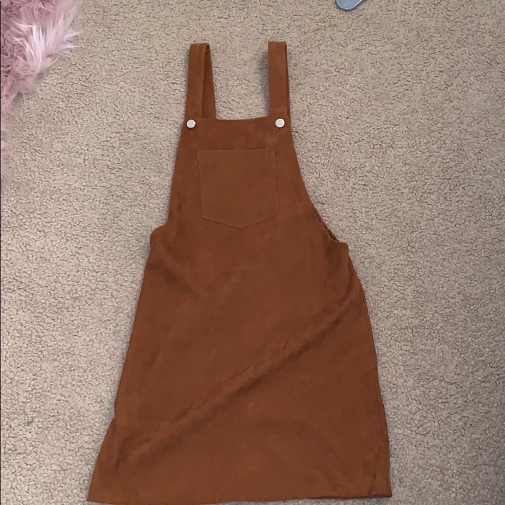 Brown overall dress